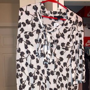 Lane Bryant Bow Tie Blouse Woman Size 14